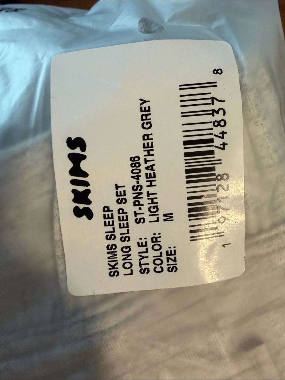 SKIMS Light Heather Grey Long-sleeve Sleep Set - Picture 5 of 5